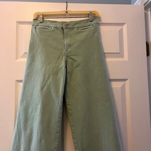 Madewell Wide Leg Pants in Soft Green